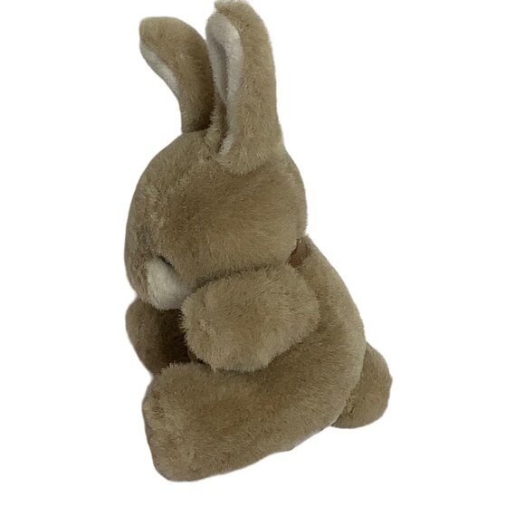 Vtg Cuddle Wit Bunny Rabbit Plush Bow Soft Brown White Stuffed Animal Toy 6" - Picture 2 of 5